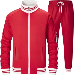 ZPB Men's Track suits Sets Long Sleeve Full-zip Sweatsuit Active Jackets and Pants 2 Piece Outfits
