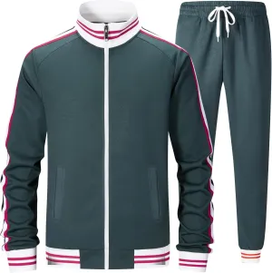 ZPB Men's Track suits Sets Long Sleeve Full-zip Sweatsuit Active Jackets and Pants 2 Piece Outfits